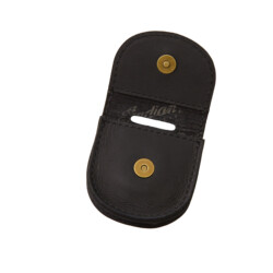 Leather Fob Key Carrier Bk