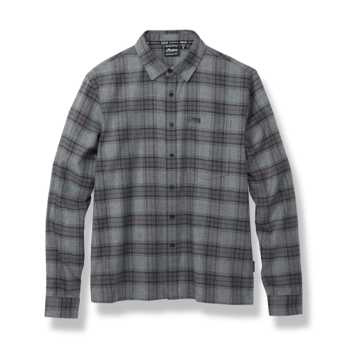 Men’s Single-pocket Plaid Shirt In Gray