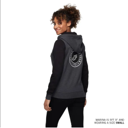 Women's Charcoal Black Contrast Hoodie, Gray